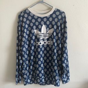 Adidas polka dot print crew neck sweater